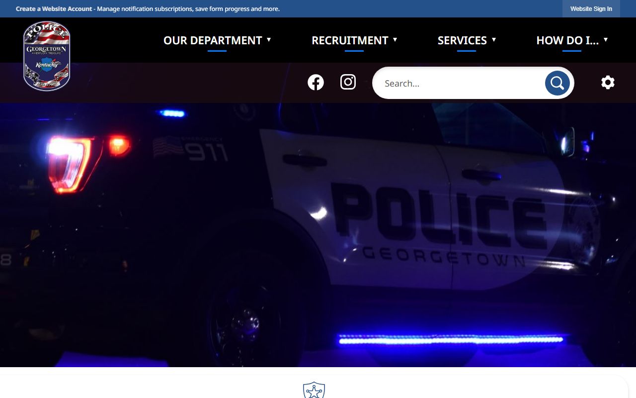 Georgetown Police Department building and booking records